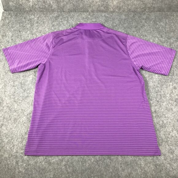 Donald Ross Men's Short Sleeve Purple Pin Striped Golf Polo Shirt Size Large - Picture 10 of 14
